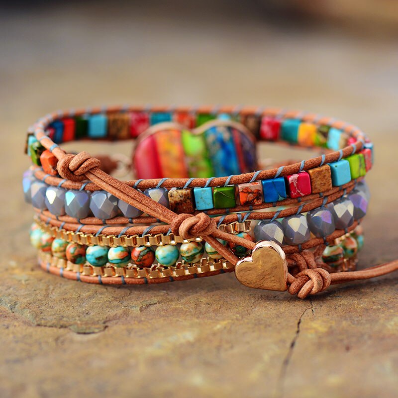 Vibrierendes Chakra-Schutzwickelarmband - Reflexion